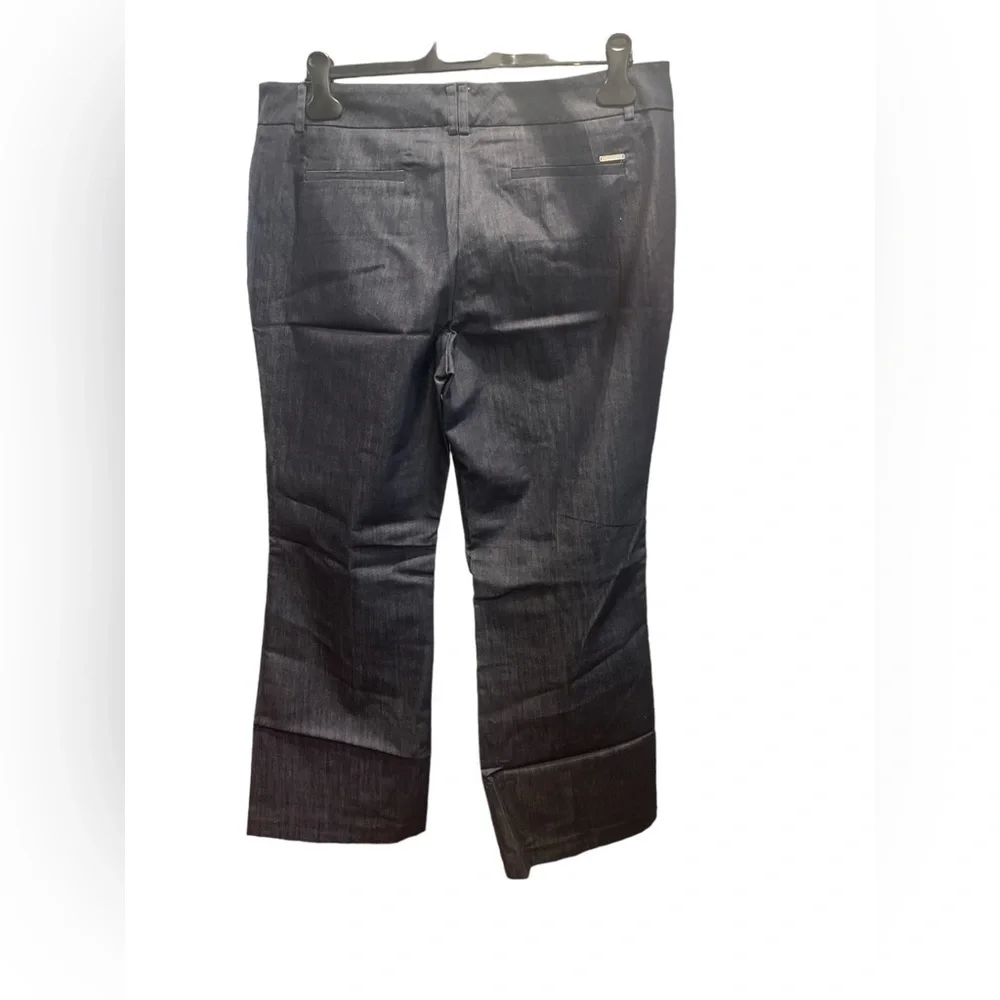 New York & Company 7th Avenue Bootcut Pants Dark Indigo Blue Stretch Size 16 NEW